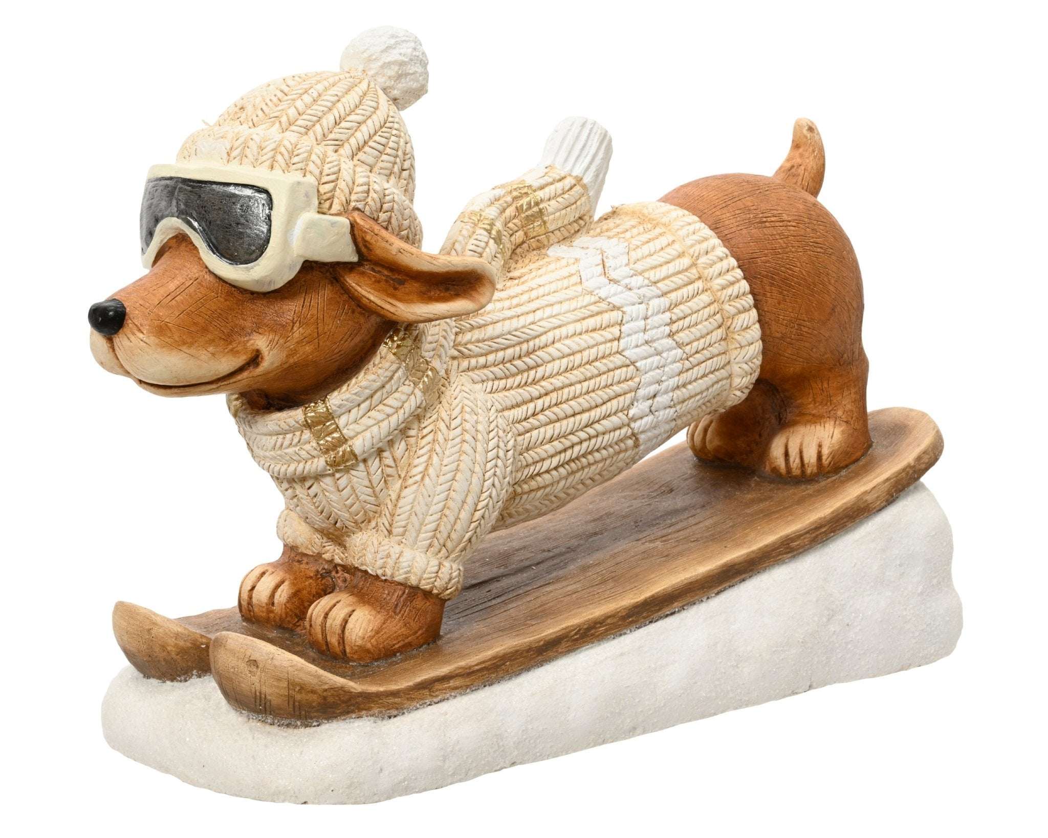 Dekofigur Hund „Schlittenzeit“ (49,5 x 20 x 24 cm) - Amiras Zauber