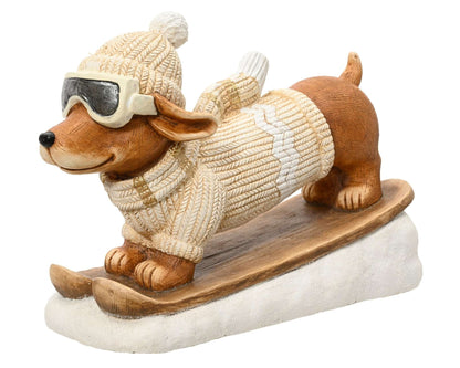 Dekofigur Hund „Schlittenzeit“ (49,5 x 20 x 24 cm) - Amiras Zauber