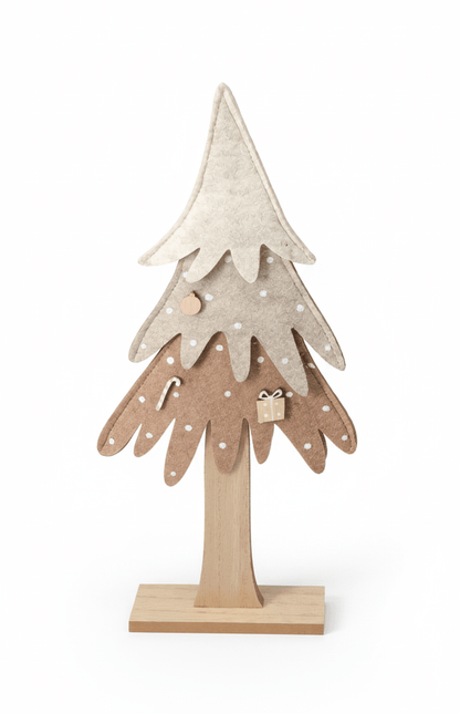 Filz - Tannenbaum Winterzauber braun (27 cm) - Amiras Zauber