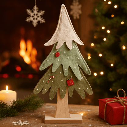 [KI] Filz - Tannenbaum Winterzauber grün (27 cm) - Amiras Zauber