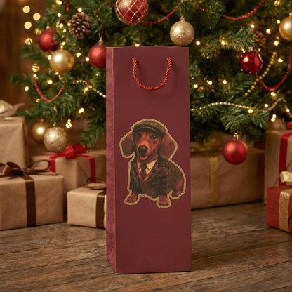 [KI] Geschenktasche für Flaschen "Dackel" (12 x10 x36cm) - Amiras Zauber