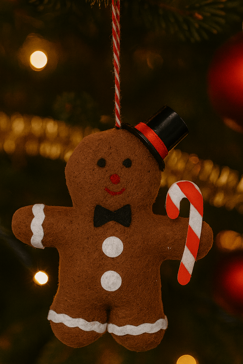 [KI] Gingerbreadman Anhänger – 4er Set Stoff (10cm) - Amiras Zauber
