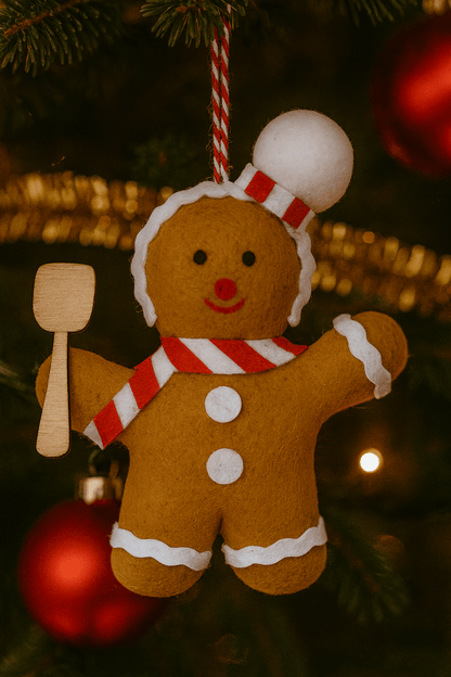 [KI] Gingerbreadman Anhänger – 4er Set Stoff (10cm) - Amiras Zauber