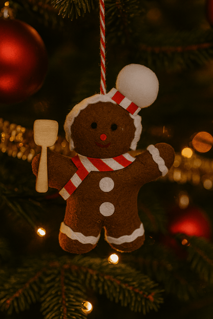 [KI] Gingerbreadman Anhänger – 4er Set Stoff (10cm) - Amiras Zauber