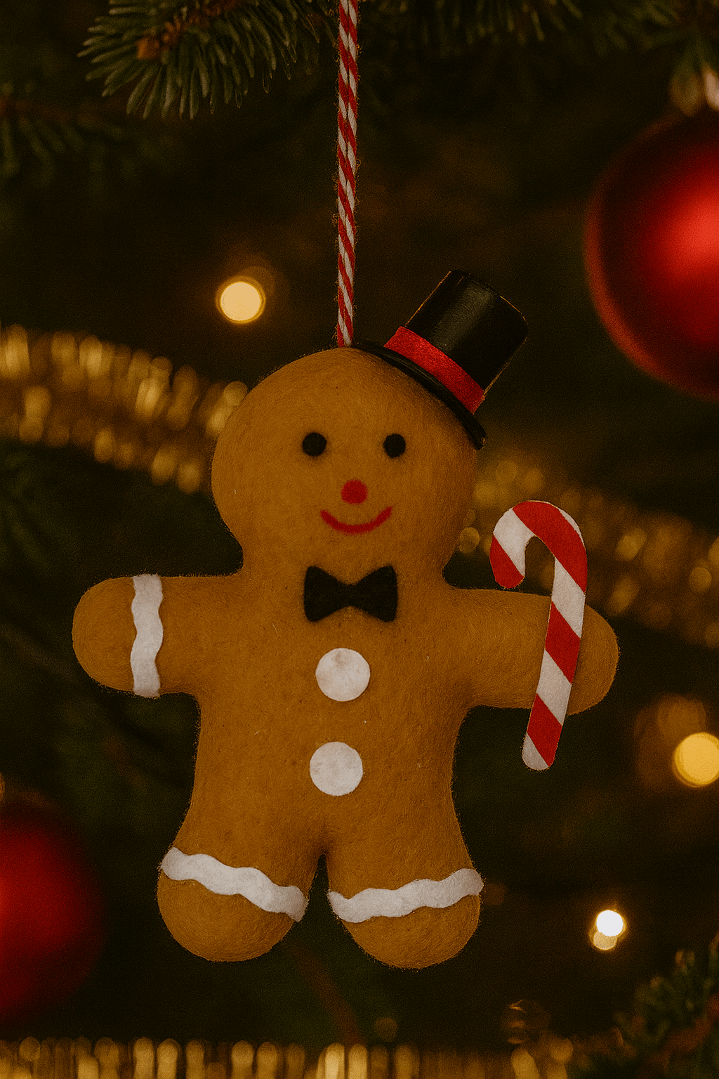[KI] Gingerbreadman Anhänger – 4er Set Stoff (10cm) - Amiras Zauber
