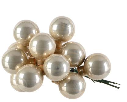 Glasdeko - Kugeln Champagner – 12er Set (2,5 cm) - Amiras Zauber