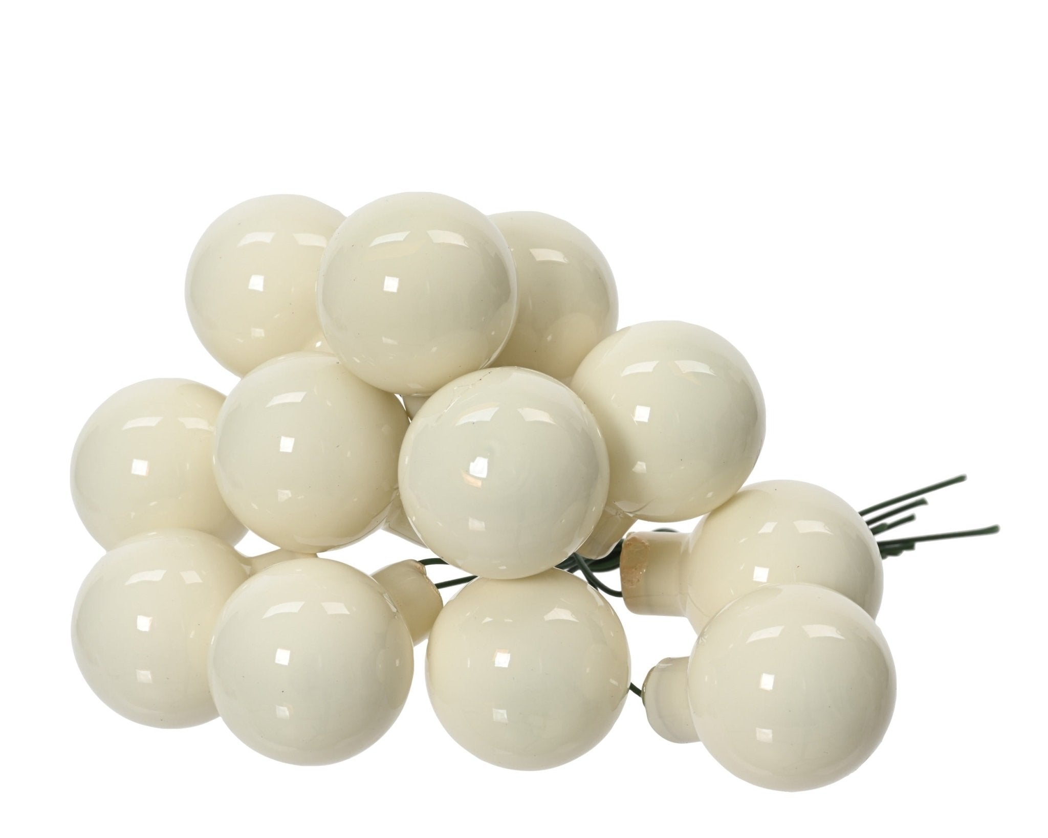 Glasdeko - Kugeln Weiß – 12er Set (2,5 cm) - Amiras Zauber