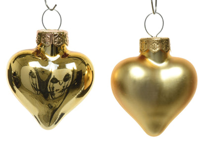 Herzanhänger "Christmas Love" gold matt/glänzend 12tlg. (Ø 4,5 cm) - Amiras Zauber