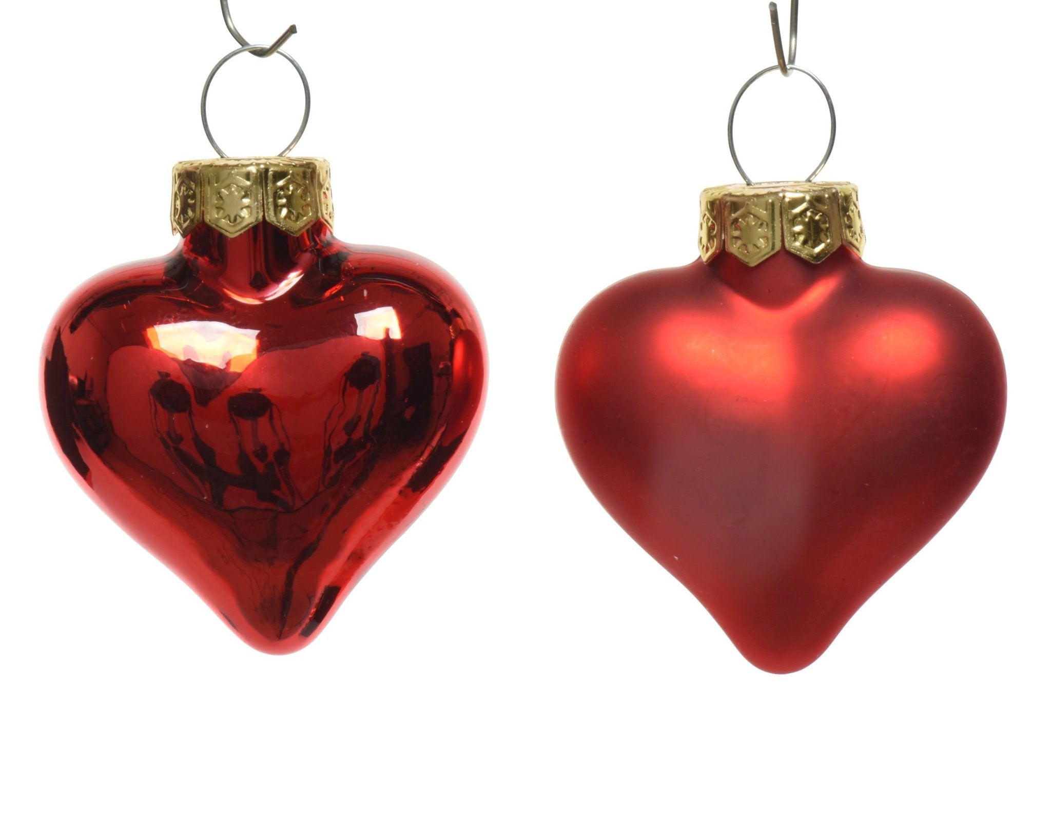 Herzanhänger "Christmas Love" rot matt/glänzend 12tlg. (Ø 4,5 cm) - Amiras Zauber