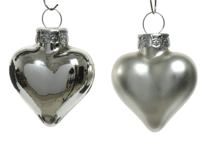Herzanhänger "Christmas Love" silber matt/glänzend 12tlg. (Ø 4,5 cm) - Amiras Zauber