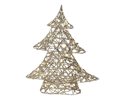 LED Festtagsfreude „Goldene Tanne“ klein (10 x 34 x 40 cm) - Amiras Zauber