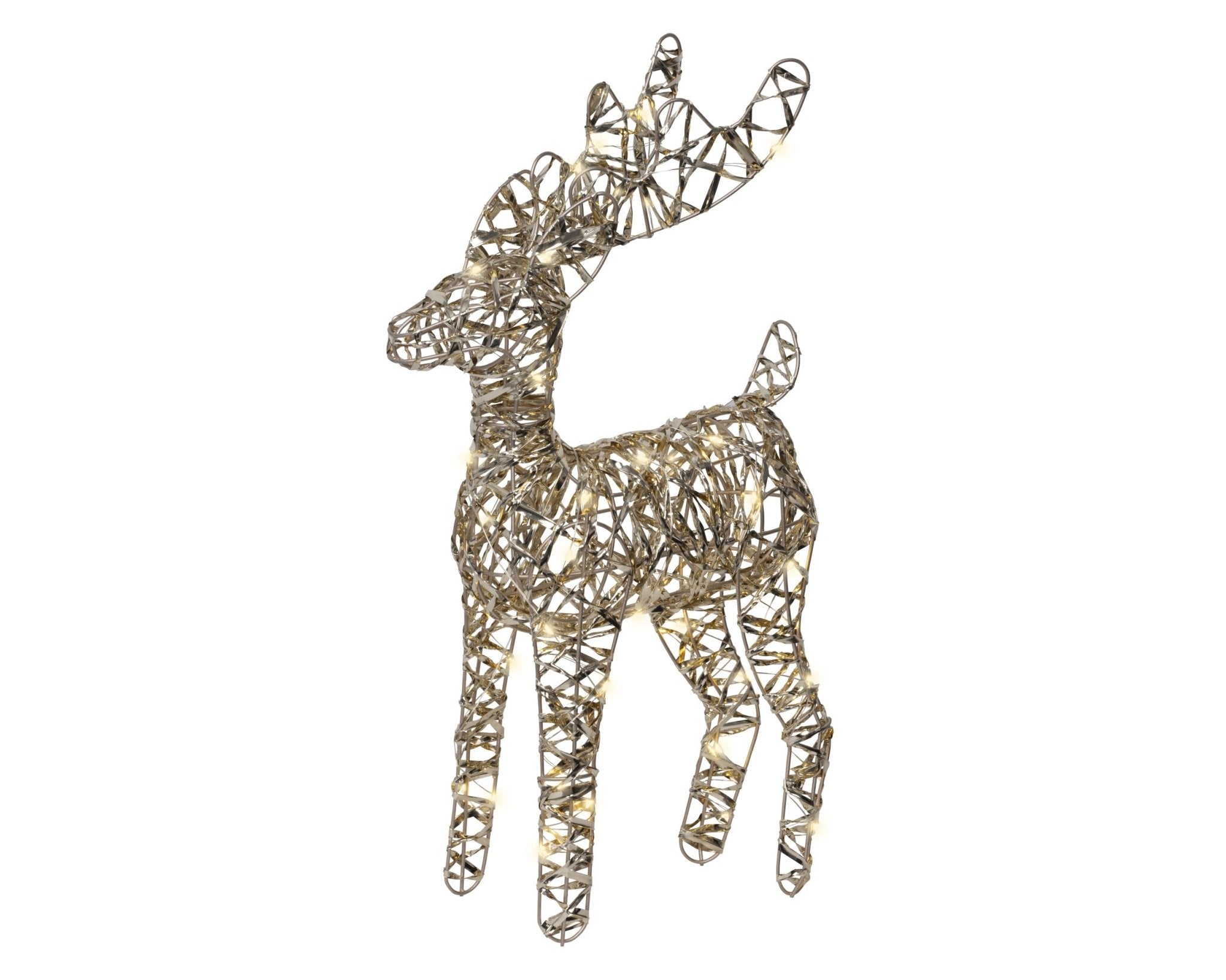 LED Rentier Weihnachtszauber gold klein indoor (9 x 25 x 37 cm) - Amiras Zauber