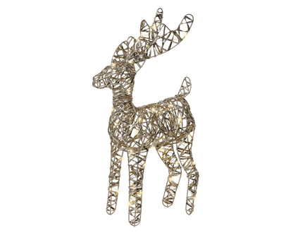 LED Rentier Weihnachtszauber gold klein indoor (9 x 25 x 37 cm) - Amiras Zauber