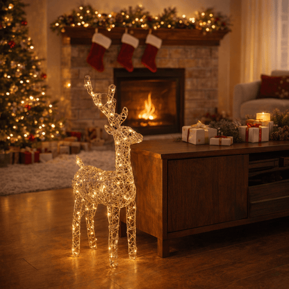 [KI] LED Rentier Weihnachtszauber gold mittel indoor (12 x 30 x 55 cm) - Amiras Zauber