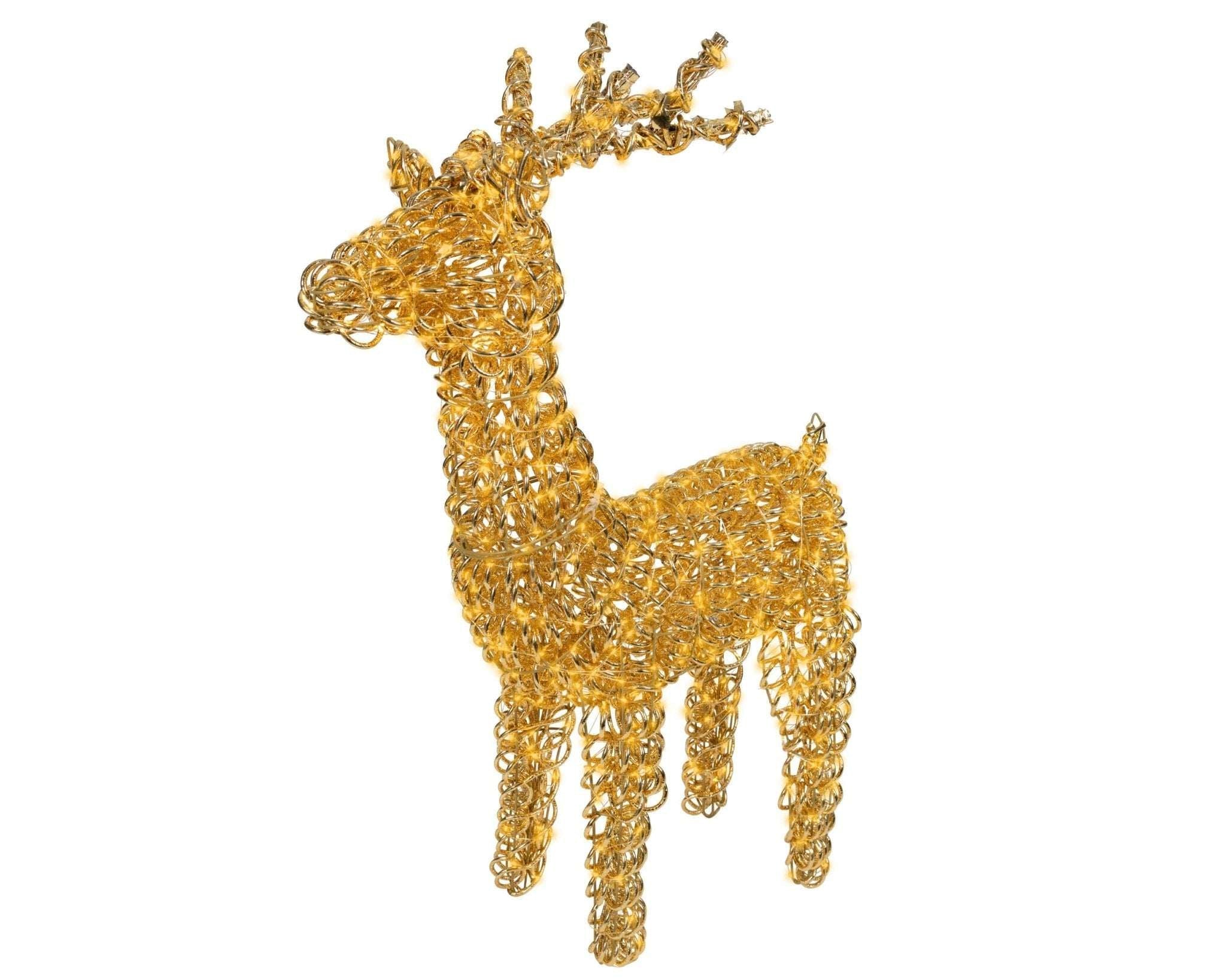 Premium LED Rentier gold outdoor klein (20 x 57 x 104 cm) - Amiras Zauber