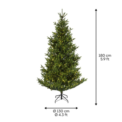 Premium Nordmann Tanne mit warmweißer Beleuchtung – 180 cm - Amiras Zauber