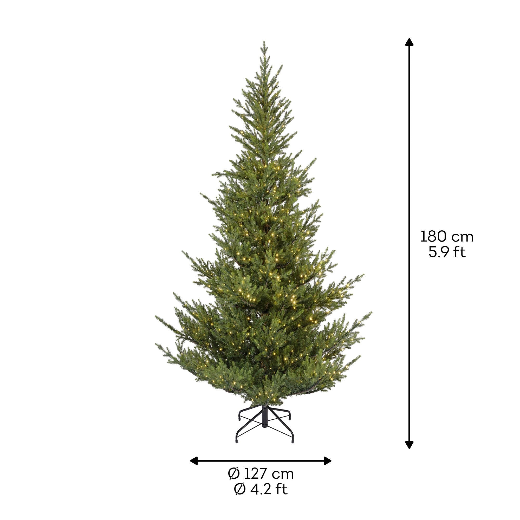 Premium Norway Tanne mit warmweißer Beleuchtung – 180 cm - Amiras Zauber