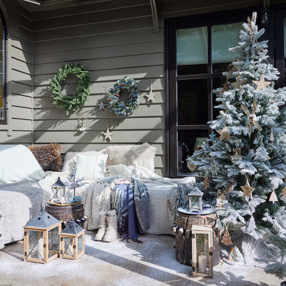 [KI] Premium Tanne "Grandis Fir" verschneit mit warmweißer Beleuchtung – 180 cm - Amiras Zauber