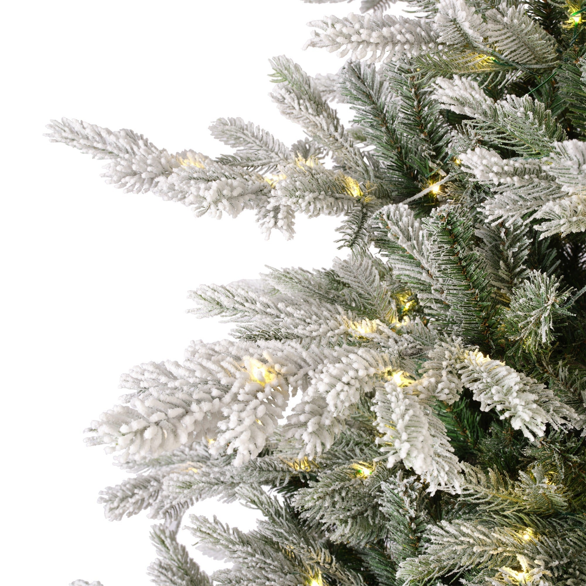 Premium Tanne "Grandis Fir" verschneit mit warmweißer Beleuchtung – 240 cm - Amiras Zauber