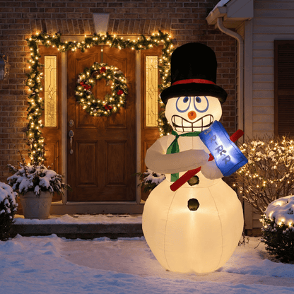 [KI] LED aufblasbarer Schneemann Outdoor (70 x 80 x 175 cm) - Amiras Zauber
