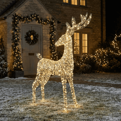 [KI] LED Rentier Weihnachtszauber Gold Outdoor (18 x 65 x 130 cm) - Amiras Zauber