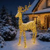 [KI] Premium LED Rentier gold outdoor groß (35 x 96 x 200 cm) - Amiras Zauber