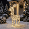 [KI] Premium LED „Silberner Rentier“ klein (20 x 57 x 104 cm) outdoor - Amiras Zauber