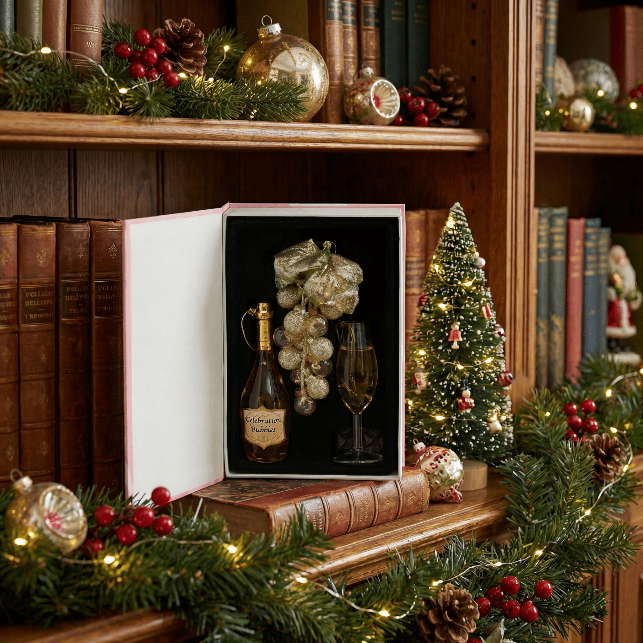 [KI] Prosecco Glas - Baumschmuck–Geschenk - Edition 4tlg. - Amiras Zauber