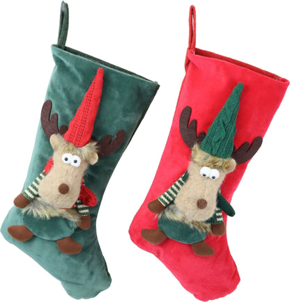 Weihnachtsstrumpf Rentier - Duo (46cm) - Amiras Zauber