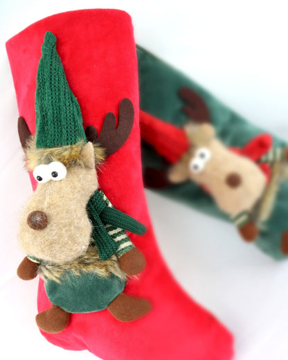 Weihnachtsstrumpf Rentier - Duo (46cm) - Amiras Zauber