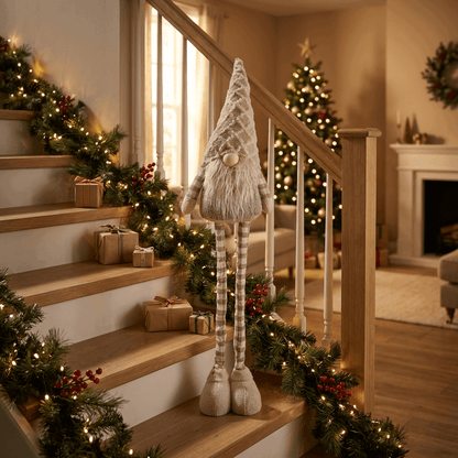 [KI] Wichtel Beige „Wintertraum“ groß (28 x 15 x 130 cm) - Amiras Zauber