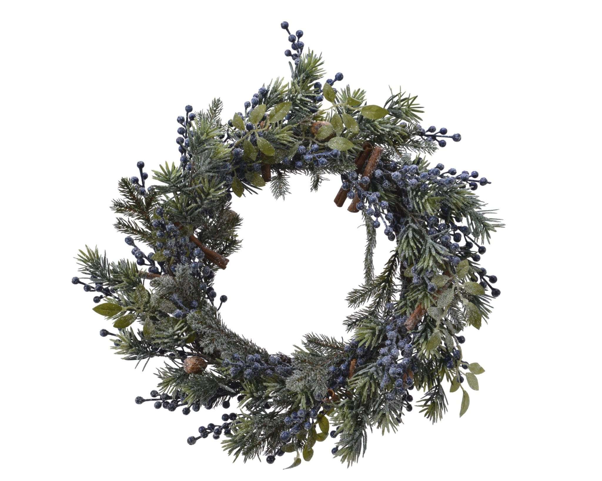 Winterlicher Kranz mit blauen Beeren groß indoor (60 cm) - Amiras Zauber