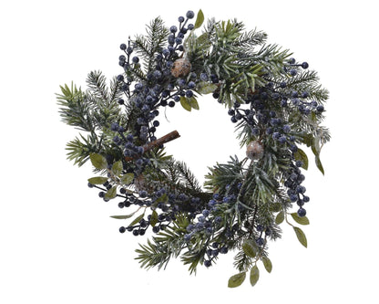 Winterlicher Kranz mit blauen Beeren klein (40 cm) - Amiras Zauber