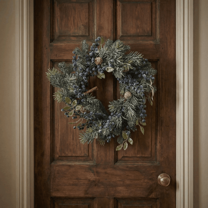 [KI] Winterlicher Kranz mit blauen Beeren klein (40 cm) - Amiras Zauber