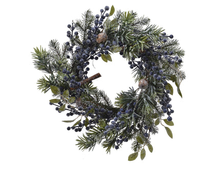 Winterlicher Kranz mit blauen Beeren klein (40 cm) - Amiras Zauber