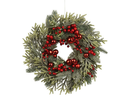 Winterlicher Kranz mit roten Beeren klein indoor (40 cm) - Amiras Zauber
