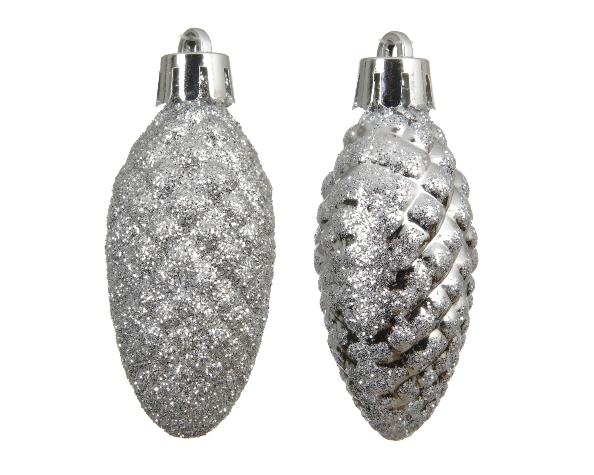 Zapfen Anhänger "Weihnachtsglanz" silber 12tlg. (6 cm) - Amiras Zauber