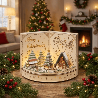 [KI] Zauberhafte Weihnachtswelt Holz mit LED (14,5 x 30 x 22 cm) - Amiras Zauber